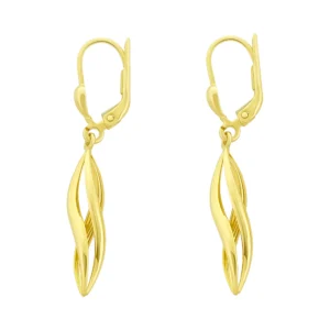 9ct Yellow Gold Twist Drop Earrings