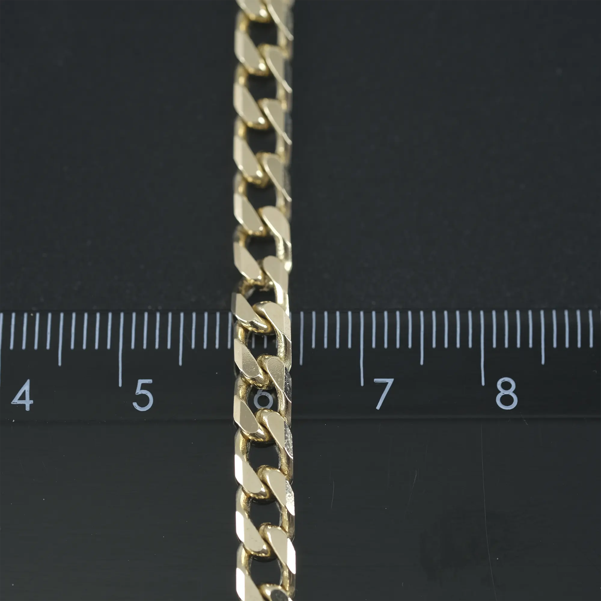 9ct Yellow Gold Curb Chain 18.5″ 5mm - Image 3