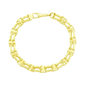 9ct Yellow Gold Cage Bracelet 9” 8mm