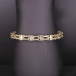 9ct Yellow Gold Cage Bracelet 9” 8mm