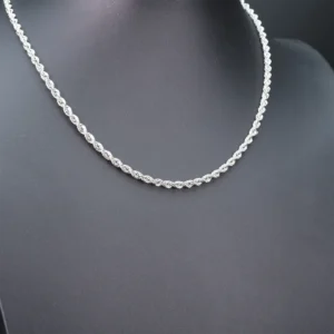 9ct White Gold Rope Chain 20.5″ 4mm