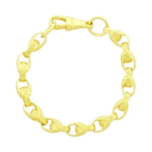 9ct Yellow Gold Tulip Bracelet 7″ 7.5mm