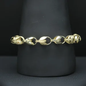 9ct Yellow Gold Tulip Bracelet 9.5″ 10.5mm