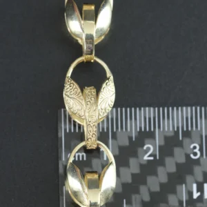 9ct Yellow Gold Tulip Bracelet 9.5″ 10.5mm