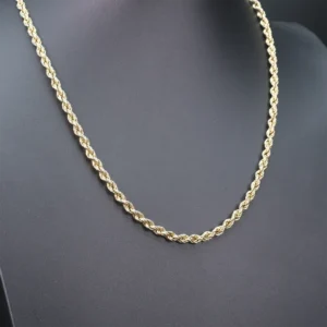 9ct Yellow Gold Rope Chain 23.5″ 5mm