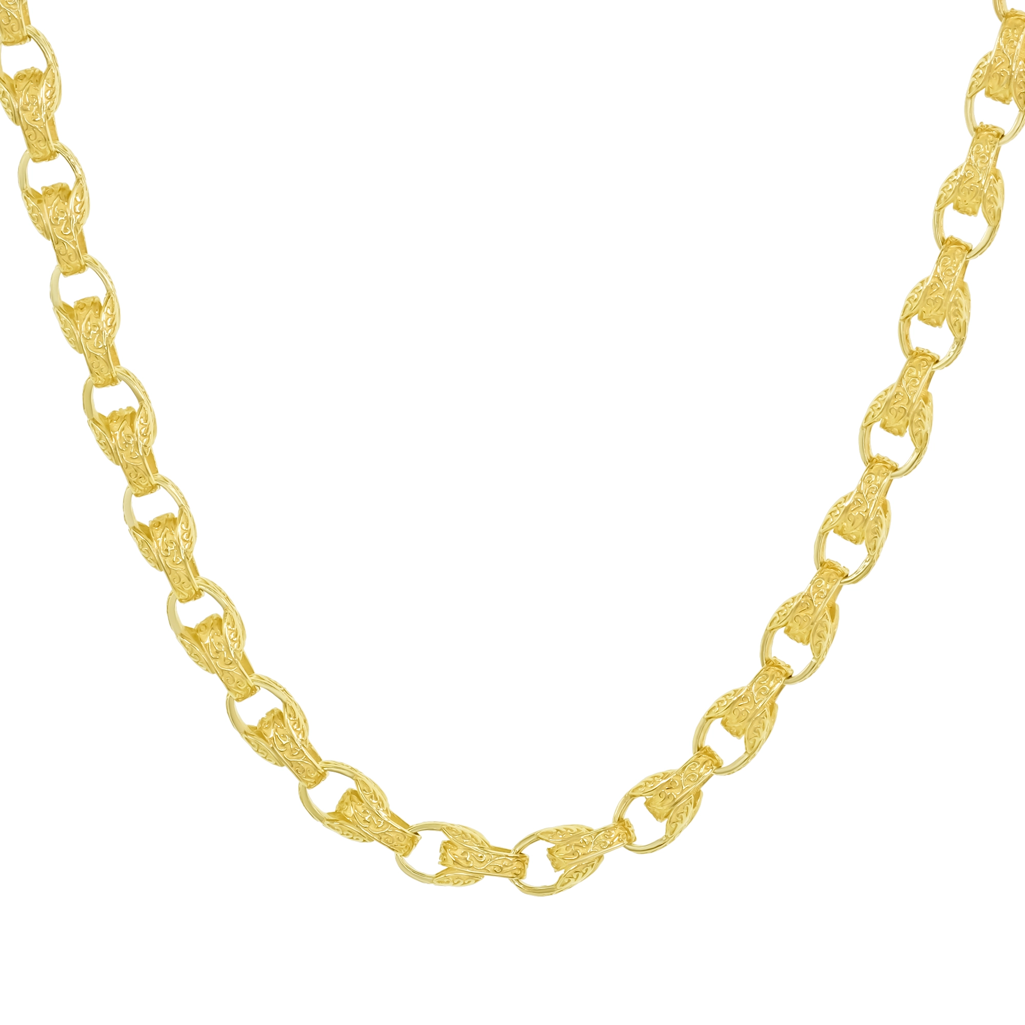 9ct Yellow Gold Tulip Chain 22″ 7.5mm