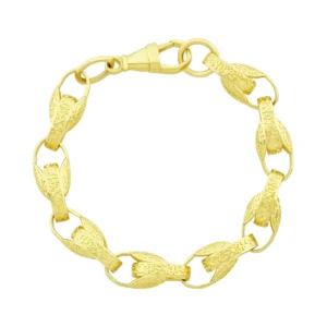 9ct Yellow Gold Tulip Bracelet 7.5″ 10mm