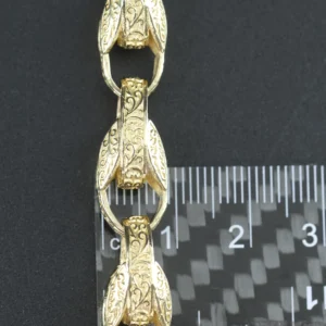 9ct Yellow Gold Tulip Bracelet 7.5″ 10mm