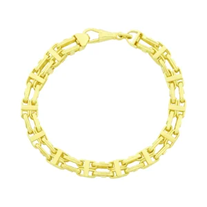 9ct Yellow Gold Cage Bracelet 8” 8mm