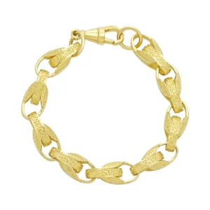 9ct Yellow Gold Tulip Bracelet 8″ 9.5mm