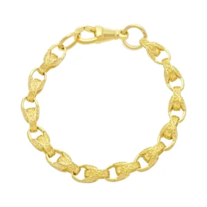 9ct Yellow Gold Tulip Bracelet 7.5″ 7mm