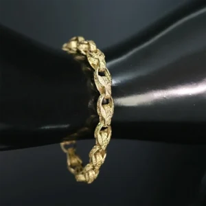 9ct Yellow Gold Tulip Bracelet 7.5″ 7mm