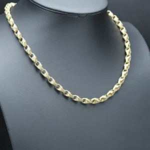 9ct Yellow Gold Tulip Chain 22.5″ 7.5mm