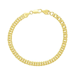 9ct Yellow Gold Double Curb Bracelet 7.5″ 5mm