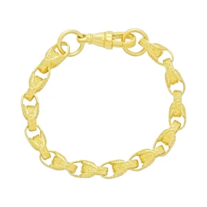 9ct Yellow Gold Tulip Bracelet 7″ 7mm