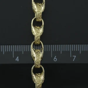 9ct Yellow Gold Tulip Bracelet 7″ 7mm