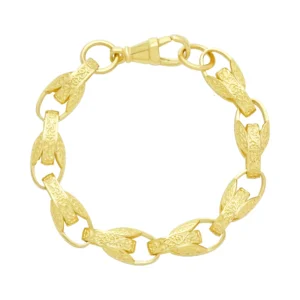 9ct Yellow Gold Tulip Bracelet 7″ 9.5mm
