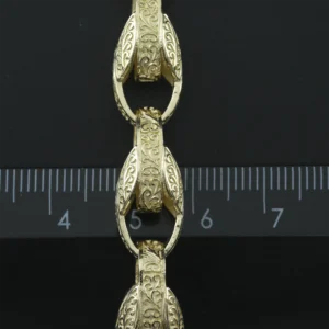 9ct Yellow Gold Tulip Bracelet 7″ 9.5mm