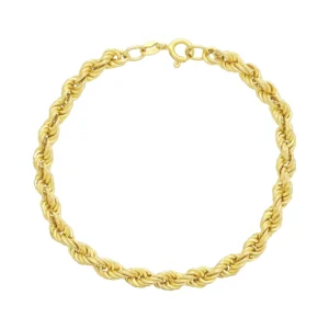 9ct Yellow Gold Rope Bracelet 7″ 4.5mm
