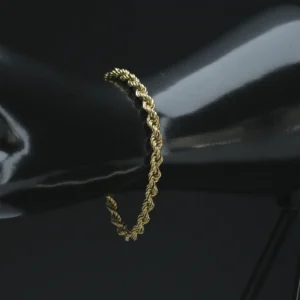9ct Yellow Gold Rope Bracelet 7″ 4.5mm