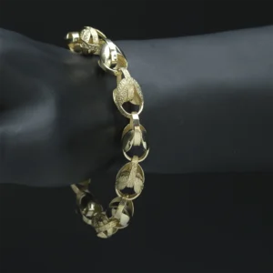 9ct Yellow Gold Tulip Bracelet 8.5″ 10.5mm