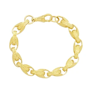 9ct Yellow Gold Tulip Bracelet 8.5″ 10mm