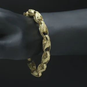 9ct Yellow Gold Tulip Bracelet 8.5″ 10mm