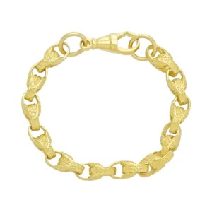 9ct Yellow Gold Tulip Bracelet 7″ 7mm