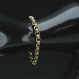9ct Yellow Gold Patterned Belcher Bracelet 7.5″ 7.5mm