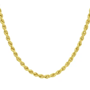 9ct Yellow Gold Rope Chain 16.5″ 4mm