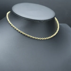 9ct Yellow Gold Rope Chain 16.5″ 4mm