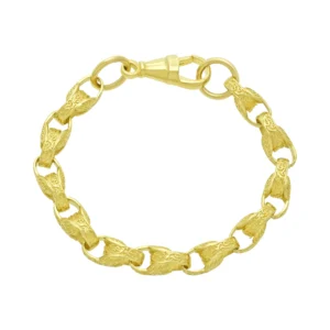 9ct Yellow Gold Tulip Bracelet 7″ 7mm
