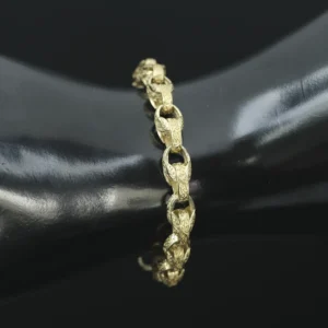 9ct Yellow Gold Tulip Bracelet 7″ 7mm