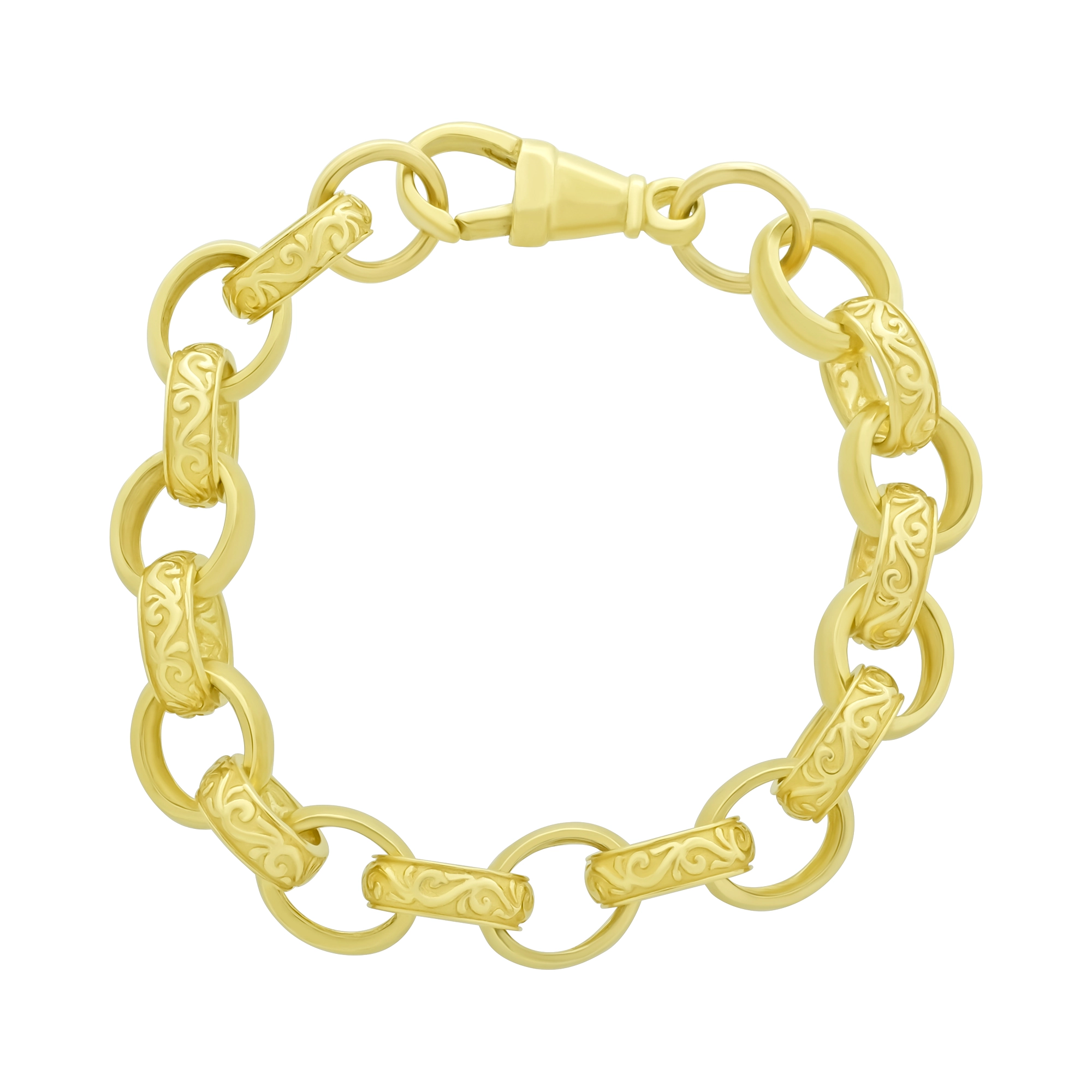 9ct Yellow Gold Belcher Bracelet 7" 10.5mm