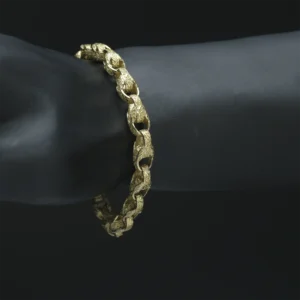 9ct Yellow Gold Tulip Bracelet 8″ 7.5mm
