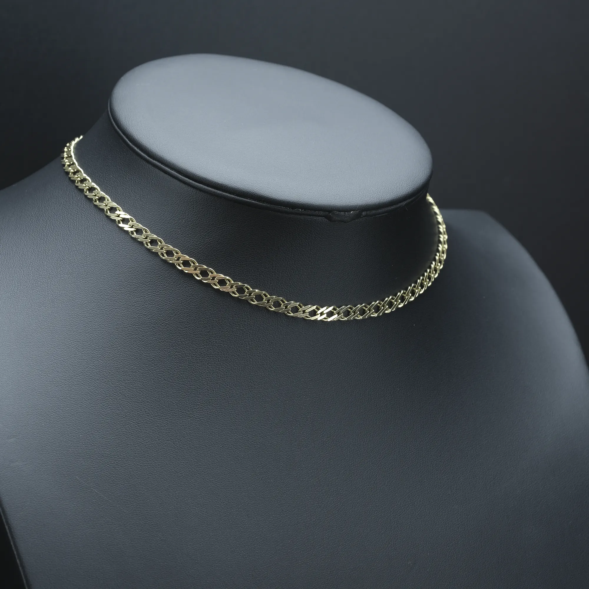 9ct Yellow Gold Double Link Curb Chain 16″ 5mm - Image 2