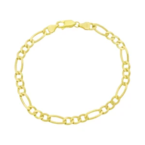 9ct Yellow Gold Figaro Bracelet 7.5″ 5mm
