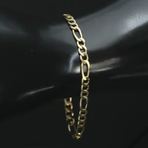 9ct Yellow Gold Figaro Bracelet 7.5″ 5mm
