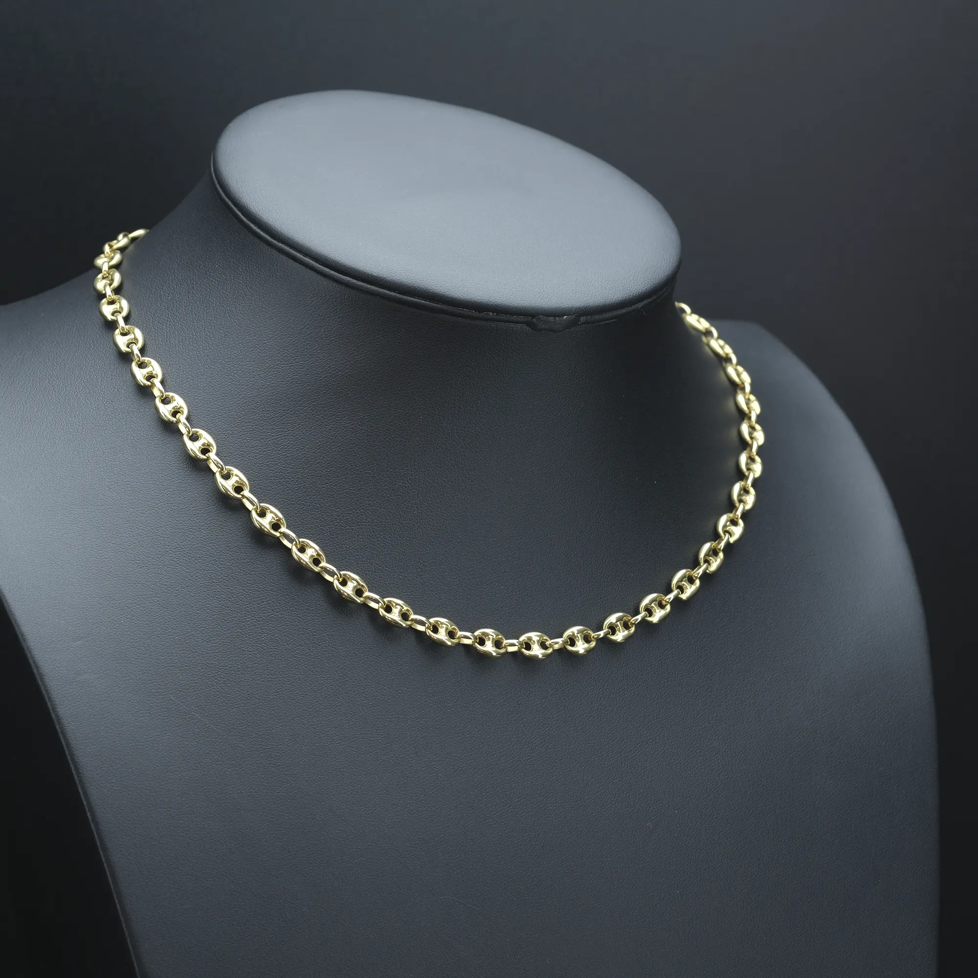 9ct Yellow Gold Fancy Link Chain 20" 7mm - Image 3