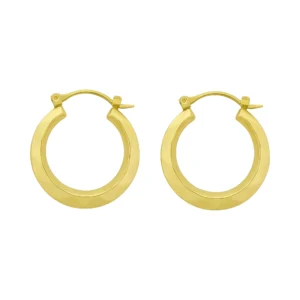 9ct Yellow Gold Patterned Hoop Earrings