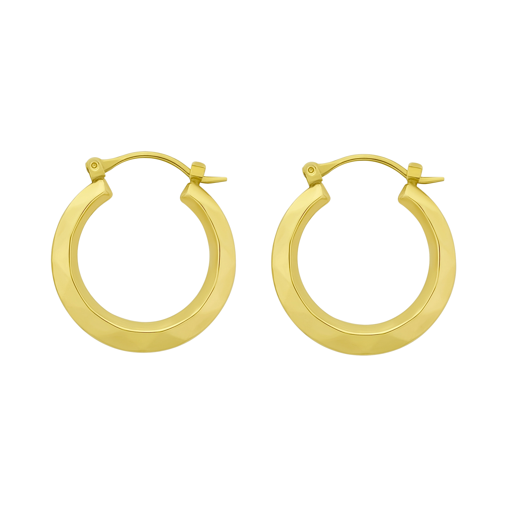 9ct Yellow Gold Patterned Hoop Earrings