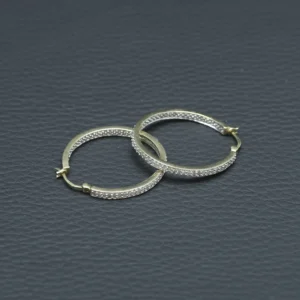 9ct Yellow Gold 0.32ct Diamond Hoop Earrings
