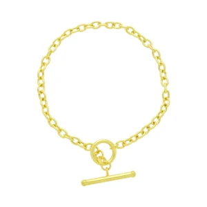 9ct Yellow Gold Belcher Bracelet & T-Bar 8″ 4mm