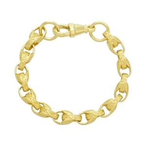 9ct Yellow Gold Tulip Bracelet 7″ 7mm
