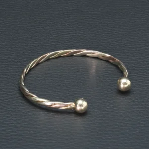 9ct Tri-Colour Gold Torque Bangle