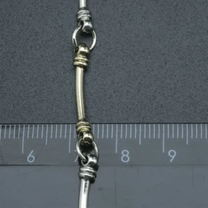 9ct Yellow And White Gold Fancy Link Bracelet 7″ 6mm