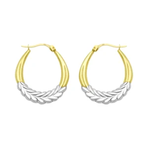 9ct Yellow & White Gold Hoop Earrings