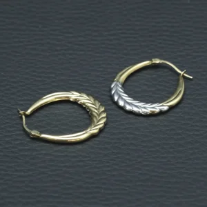 9ct Yellow & White Gold Hoop Earrings