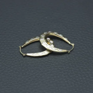 9ct Yellow & White Gold Hoop Earrings