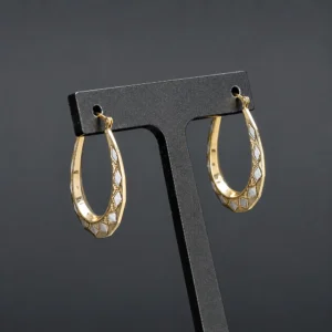 9ct Yellow & White Gold Hoop Earrings